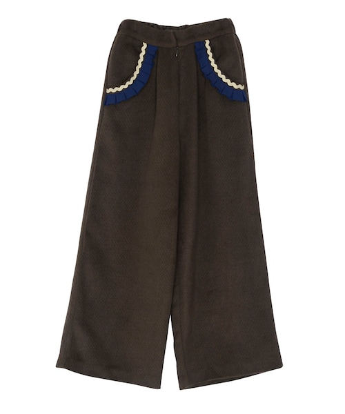 merry jenny（メリージェニー）の「フリルポケットワイドパンツ（パンツ・レディース・ブラック/グリーン・F）」の2枚目の写真