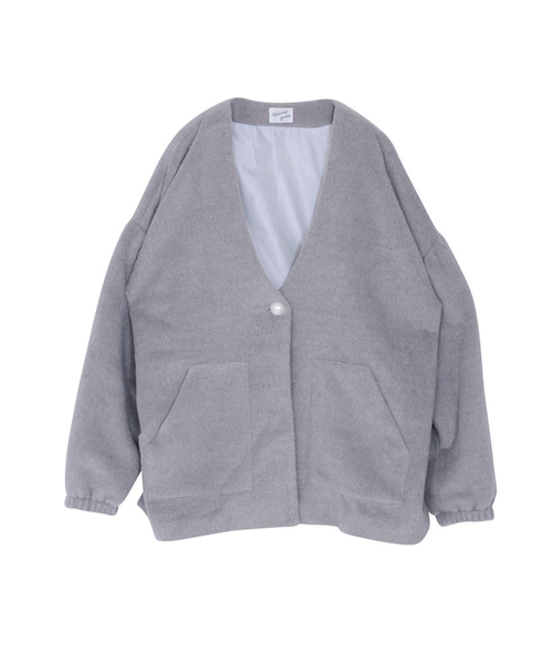 merry jenny（メリージェニー）の「ポリゴンポケットモモンガ（ジャケット/アウター・レディース・グレー/ブラック/ブラウン・F）」の2枚目の写真