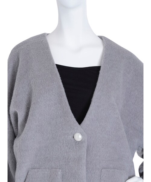 merry jenny（メリージェニー）の「ポリゴンポケットモモンガ（ジャケット/アウター・レディース・グレー/ブラック/ブラウン・F）」の9枚目の写真