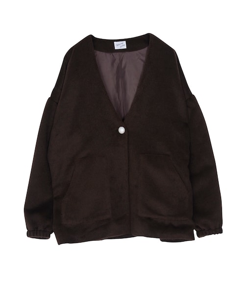 merry jenny（メリージェニー）の「ポリゴンポケットモモンガ（ジャケット/アウター・レディース・グレー/ブラック/ブラウン・F）」の3枚目の写真