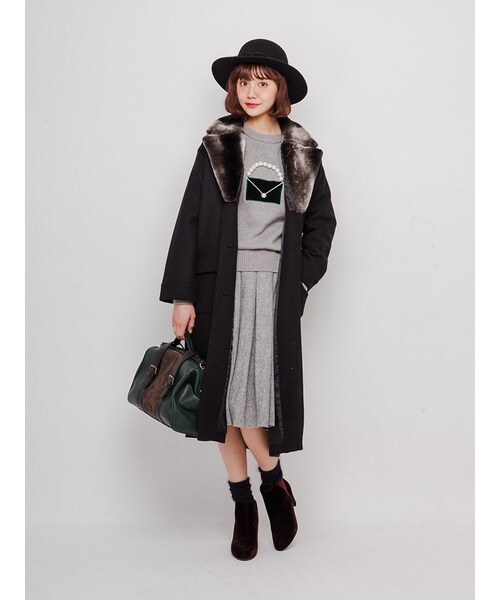 merry jenny（メリージェニー）の「バイカラーボストン（バッグ・レディース・ブラック/ブラウン・F）」の4枚目の写真