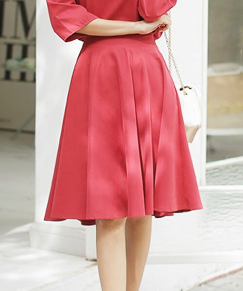 DHOLIC（ディーホリック）の「Aラインフレアミディスカート（スカート・レディース・ネイビー/ベージュ/レッド・S/M）」の3枚目の写真