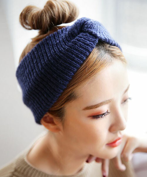 DHOLIC（ディーホリック）の「リボンニットヘアバンド（ヘアバンド・レディース・カーキ/グレー/ネイビー/ブラック/ベージュ/ワイン・FREE）」の5枚目の写真