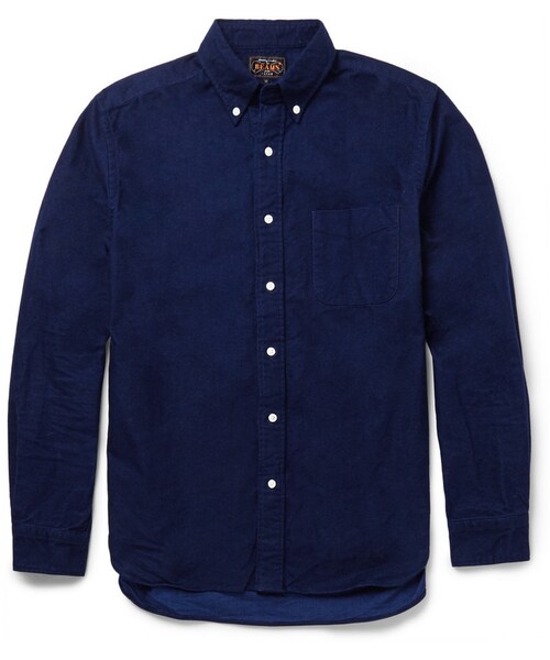 BEAMS(ビームス)の「Beams Plus Slim-Fit Indigo-Dyed Cotton-Flannel Shirt(シャツ/ブラウス・メンズ・Blue・S/M/L/XL)」の1枚目の写真