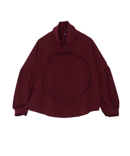 merry jenny（メリージェニー）の「ロゼットフリルブラウス（トップス・レディース・ブラック/ワイン/マスタード・F）」の2枚目の写真