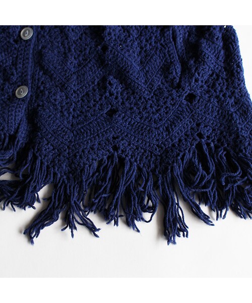 Vintage Clothing(ヴィンテージクロージング)の「Cable Knit Poncho(ジャケット/アウター・Navy・One)」の6枚目の写真