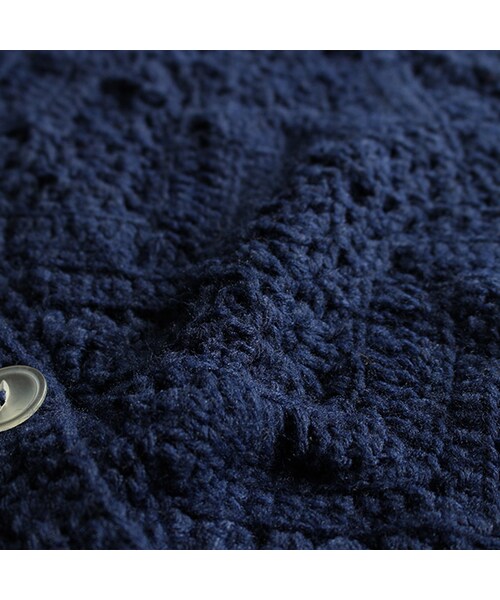 Vintage Clothing(ヴィンテージクロージング)の「Cable Knit Poncho(ジャケット/アウター・Navy・One)」の5枚目の写真
