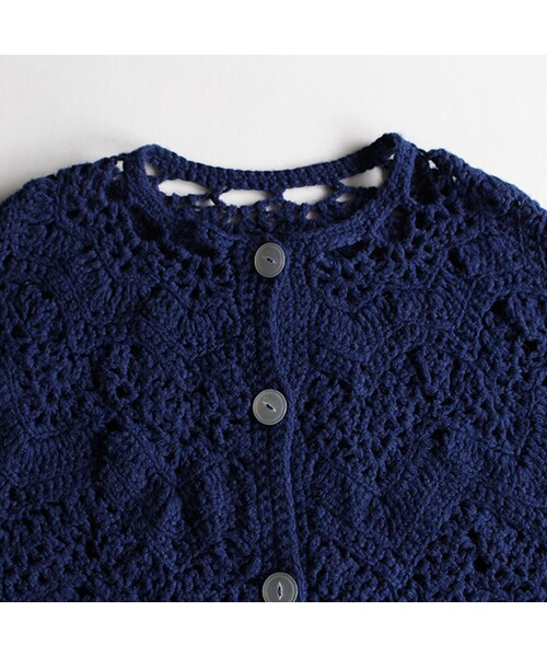 Vintage Clothing(ヴィンテージクロージング)の「Cable Knit Poncho(ジャケット/アウター・Navy・One)」の3枚目の写真
