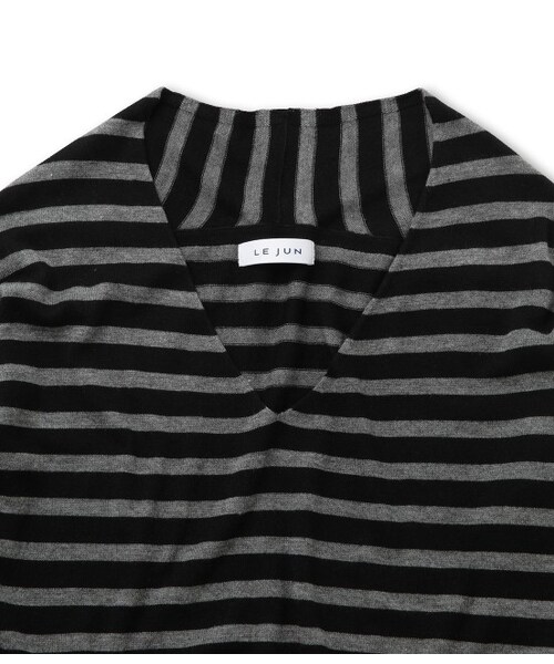 LE JUN（ルジュン）の「ミックスウールボーダープルオーバー（トップス・レディース・ブラック/ブラック系/グレー・F）」の5枚目の写真
