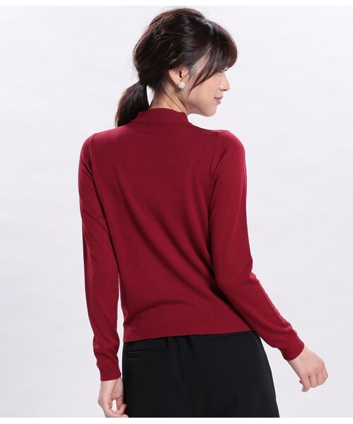 ROPE' PICNIC（ロペピクニック）の「プチハイネックニットクプルオーバー（トップス・レディース・ブラック/ブラック系/キナリ/レッド・38）」の7枚目の写真