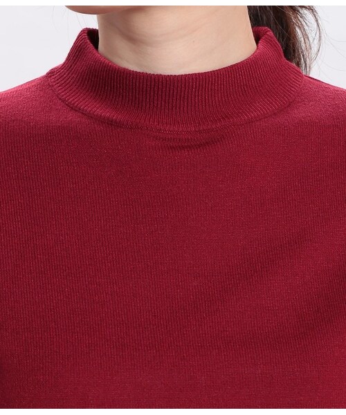 ROPE' PICNIC（ロペピクニック）の「プチハイネックニットクプルオーバー（トップス・レディース・ブラック/ブラック系/キナリ/レッド・38）」の8枚目の写真