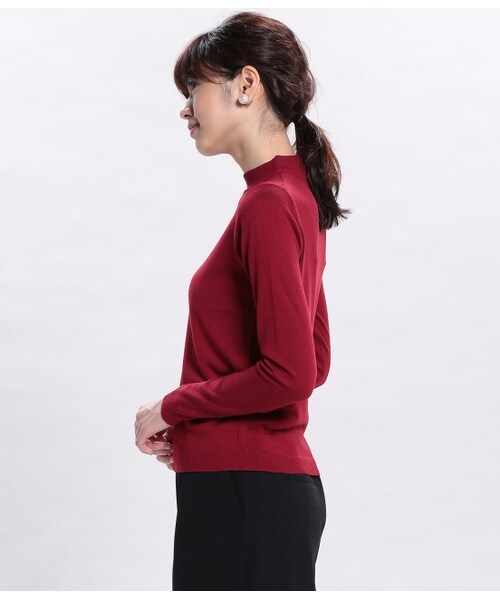 ROPE' PICNIC（ロペピクニック）の「プチハイネックニットクプルオーバー（トップス・レディース・ブラック/ブラック系/キナリ/レッド・38）」の6枚目の写真