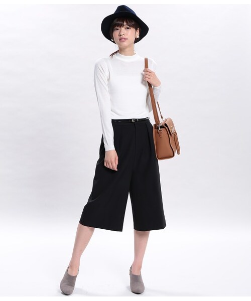 ROPE' PICNIC（ロペピクニック）の「プチハイネックニットクプルオーバー（トップス・レディース・ブラック/ブラック系/キナリ/レッド・38）」の13枚目の写真