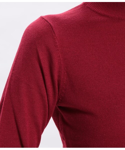 ROPE' PICNIC（ロペピクニック）の「プチハイネックニットクプルオーバー（トップス・レディース・ブラック/ブラック系/キナリ/レッド・38）」の9枚目の写真