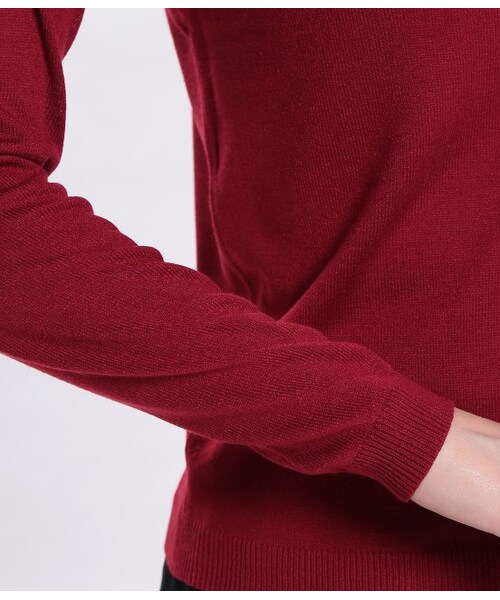 ROPE' PICNIC（ロペピクニック）の「プチハイネックニットクプルオーバー（トップス・レディース・ブラック/ブラック系/キナリ/レッド・38）」の10枚目の写真