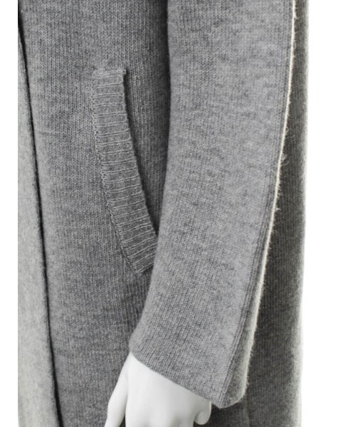 31 Sons de mode（トランテアン　ソン　ドゥ　モード）の「フード付ダブルニットコート（ジャケット/アウター・レディース・ネイビー/ベージュ/ライトグレー・36）」の8枚目の写真