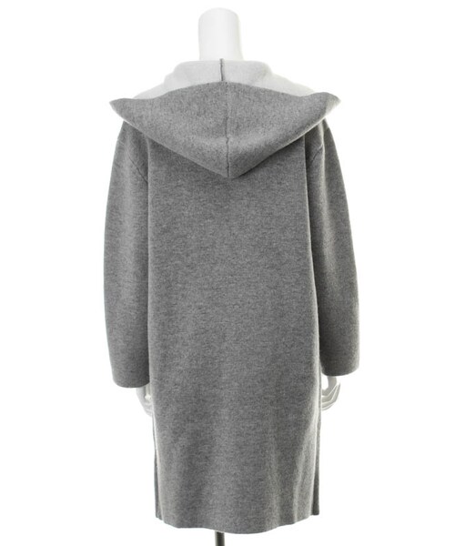 31 Sons de mode（トランテアン　ソン　ドゥ　モード）の「フード付ダブルニットコート（ジャケット/アウター・レディース・ネイビー/ベージュ/ライトグレー・36）」の5枚目の写真