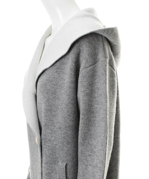 31 Sons de mode（トランテアン　ソン　ドゥ　モード）の「フード付ダブルニットコート（ジャケット/アウター・レディース・ネイビー/ベージュ/ライトグレー・36）」の7枚目の写真