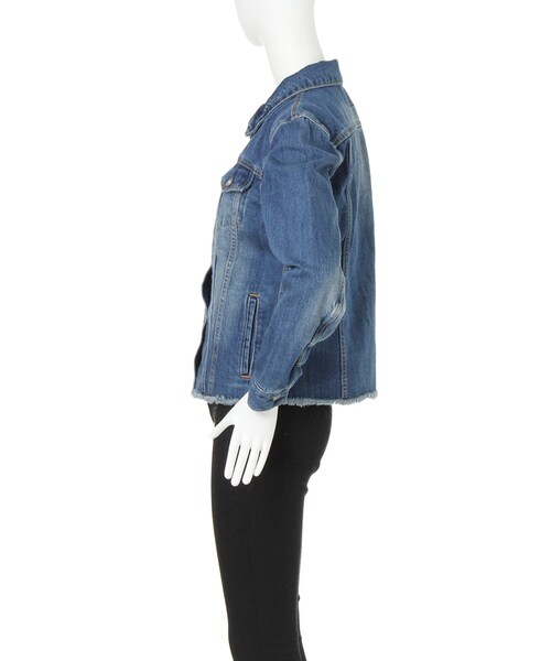 MURUA（ムルーア）の「【CACSUAL】カットオフGジャン（ジャケット/アウター・レディース・ブルー/インディゴ・1/2）」の4枚目の写真