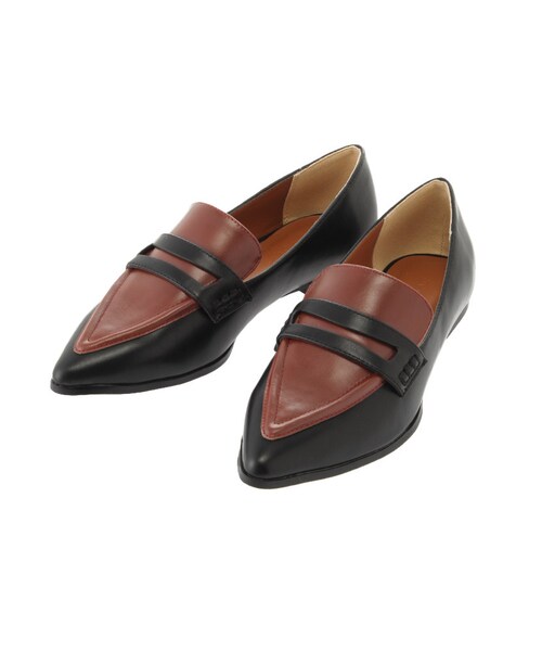 Ungrid（アングリッド）の「バイカラーポインテッドローファー（シューズ・レディース・ブラック/ブラウン・S/M/L）」の5枚目の写真