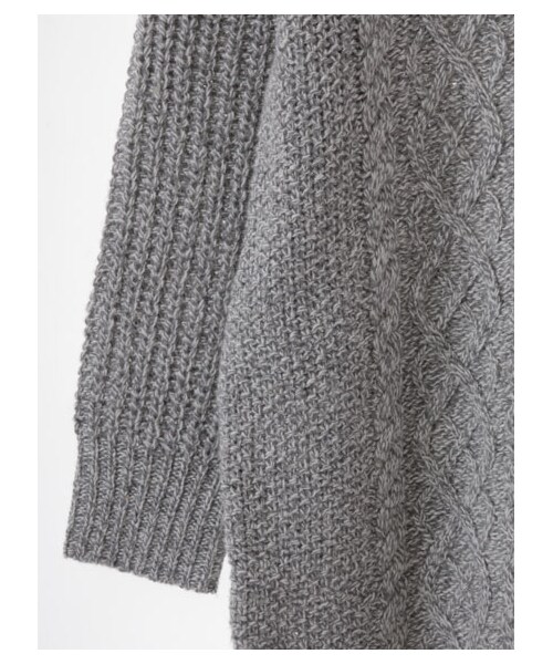 SEVENDAYS=SUNDAY(セブンデイズサンデイ)の「【Special Price】・ウール混 長袖ケーブルワンピース(ワンピース/ドレス・オフホワイト/杢ダークグレー/ネイビー・F)」の7枚目の写真