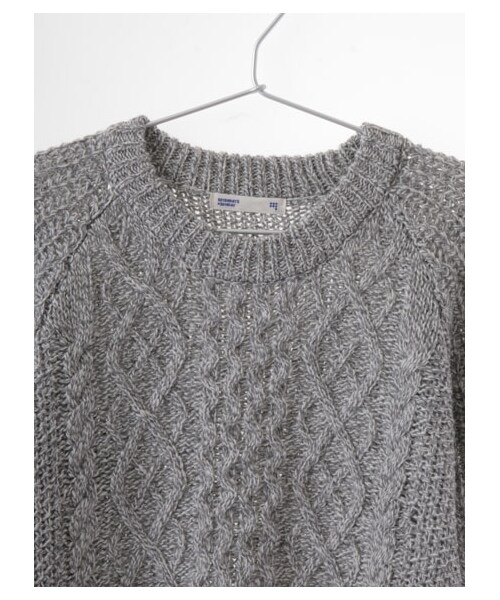 SEVENDAYS=SUNDAY(セブンデイズサンデイ)の「【Special Price】・ウール混 長袖ケーブルワンピース(ワンピース/ドレス・オフホワイト/杢ダークグレー/ネイビー・F)」の6枚目の写真