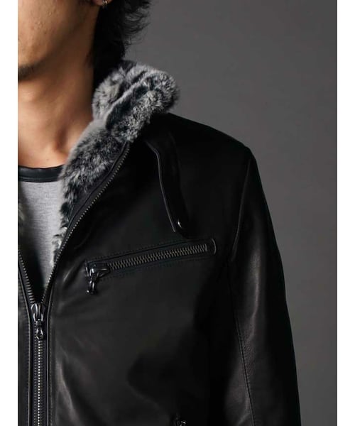 SHELLAC（シェラック）の「Rex fur Full lining Leather jacket