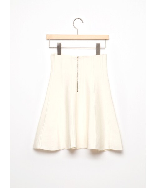 gracegift(グレースギフト)の「立體感直條高腰針織傘裙(スカート・レディース・黑/白・F)」の3枚目の写真