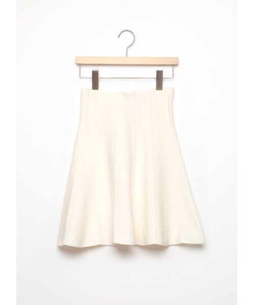 gracegift(グレースギフト)の「立體感直條高腰針織傘裙(スカート・レディース・黑/白・F)」の2枚目の写真