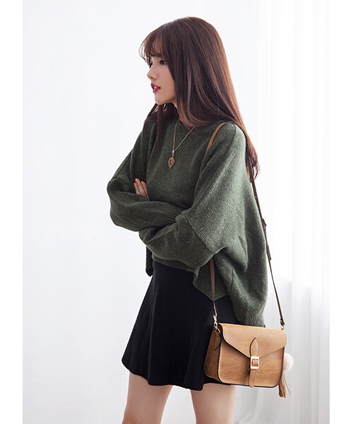 gracegift（グレースギフト）の「韓國帥氣女孩皮革小方包（バッグ・レディース・咖/藕・F）」の6枚目の写真