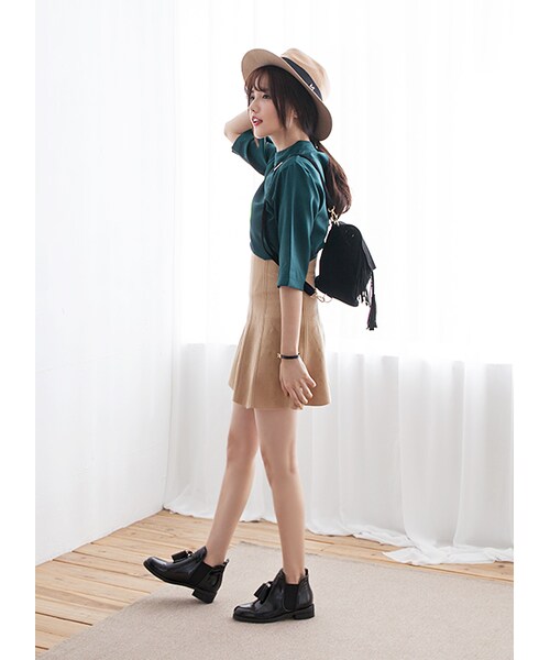 gracegift(グレースギフト)の「韓國民族風麂皮流蘇背包(バッグ・レディース・黑・F)」の3枚目の写真