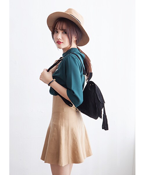 gracegift(グレースギフト)の「韓國民族風麂皮流蘇背包(バッグ・レディース・黑・F)」の5枚目の写真