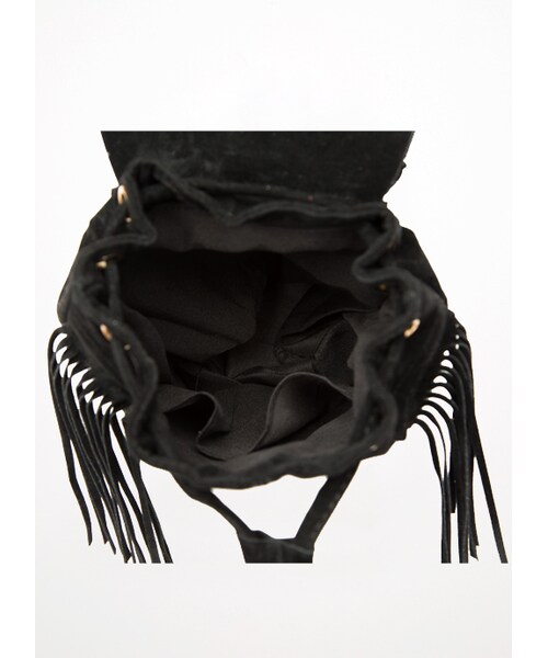 gracegift(グレースギフト)の「韓國民族風麂皮流蘇背包(バッグ・レディース・黑・F)」の2枚目の写真