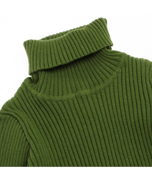 apres les cours(アプレレクール)の「dailyリブニットタートル(トップス・キッズ・ブラック/アイボリー/マスタード/オリーブ/ピンク・80/90/100/110/120/130/140)」の12枚目の写真