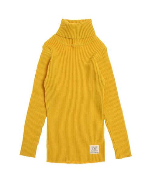 apres les cours(アプレレクール)の「dailyリブニットタートル(トップス・キッズ・ブラック/アイボリー/マスタード/オリーブ/ピンク・80/90/100/110/120/130/140)」の3枚目の写真