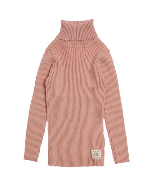 apres les cours(アプレレクール)の「dailyリブニットタートル(トップス・キッズ・ブラック/アイボリー/マスタード/オリーブ/ピンク・80/90/100/110/120/130/140)」の5枚目の写真