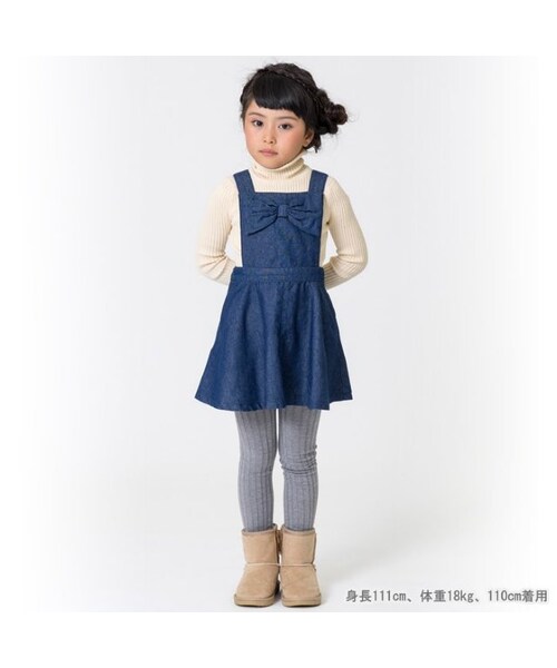 apres les cours(アプレレクール)の「dailyリブニットタートル(トップス・キッズ・ブラック/アイボリー/マスタード/オリーブ/ピンク・80/90/100/110/120/130/140)」の16枚目の写真