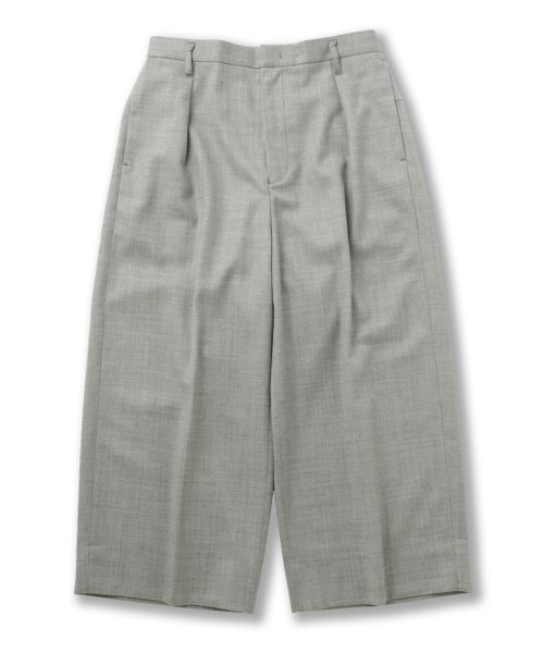 ADAM ET ROPE'（アダムエロペ）の「ハイカウントサキソニー ガウチョパンツ（パンツ・メンズ・ブラック/グレー系・M/L）」の3枚目の写真