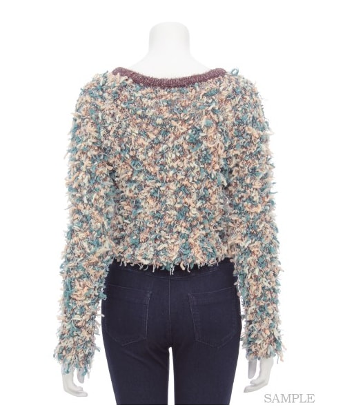 LILY BROWN(リリーブラウン)の「カラフルMIXニットプルオーバー(ニット・レディース・WHT/BLK/GRN・F)」の5枚目の写真