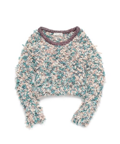 LILY BROWN(リリーブラウン)の「カラフルMIXニットプルオーバー(ニット・レディース・WHT/BLK/GRN・F)」の3枚目の写真