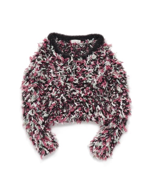 LILY BROWN(リリーブラウン)の「カラフルMIXニットプルオーバー(ニット・レディース・WHT/BLK/GRN・F)」の2枚目の写真