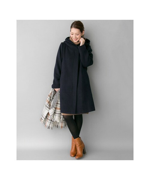 URBAN RESEARCH ROSSO WOMEN(アーバンリサーチ ロッソ)の「ボリュームフードコート(ジャケット/アウター・レディース・GRAY/NAVY・FREE)」の8枚目の写真