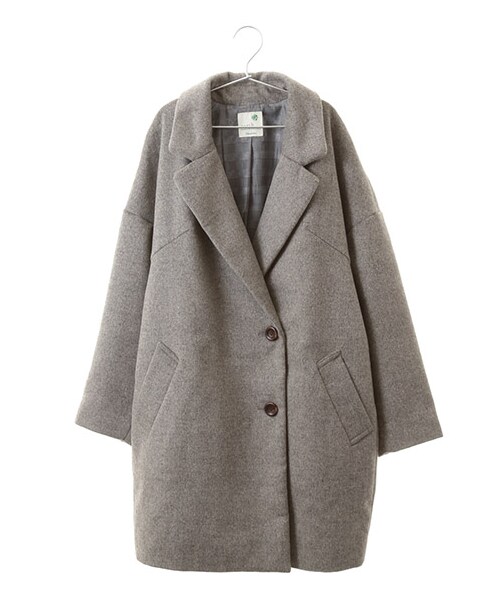 earth music&ecology(アースミュージックアンドエコロジー)の「オーバーチェスターコート(ジャケット/アウター・杢グレー/ブラック/キャメル・F)」の1枚目の写真