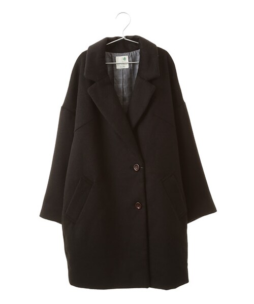 earth music&ecology(アースミュージックアンドエコロジー)の「オーバーチェスターコート(ジャケット/アウター・杢グレー/ブラック/キャメル・F)」の2枚目の写真