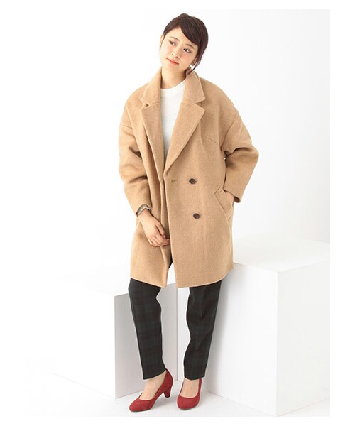 earth music&ecology(アースミュージックアンドエコロジー)の「オーバーチェスターコート(ジャケット/アウター・杢グレー/ブラック/キャメル・F)」の4枚目の写真