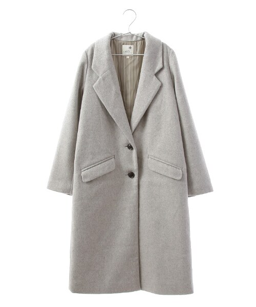 earth music&ecology(アースミュージックアンドエコロジー)の「ロングチェスターコート(ジャケット/アウター・杢ライトグレー/ブラック/キャメル・S/M)」の1枚目の写真