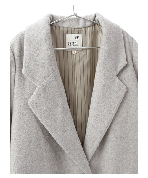 earth music&ecology(アースミュージックアンドエコロジー)の「ロングチェスターコート(ジャケット/アウター・杢ライトグレー/ブラック/キャメル・S/M)」の6枚目の写真