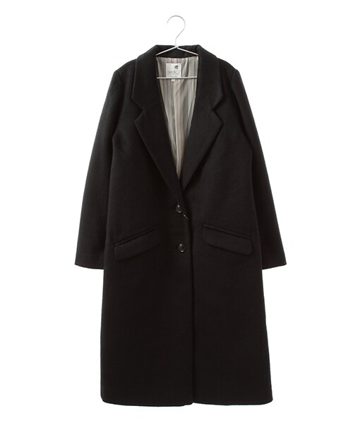 earth music&ecology(アースミュージックアンドエコロジー)の「ロングチェスターコート(ジャケット/アウター・杢ライトグレー/ブラック/キャメル・S/M)」の2枚目の写真