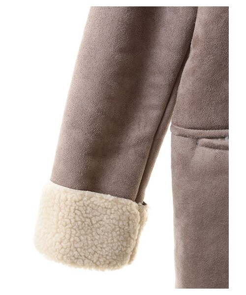 Green　Parks（グリーンパークス）の「Nムートン風ノーカラーコート（ジャケット/アウター・グレー/ブラウン/ネイビー・M）」の8枚目の写真