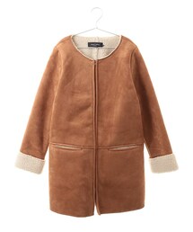 Green　Parks | Nムートン風ノーカラーコート(ジャケット/アウター)